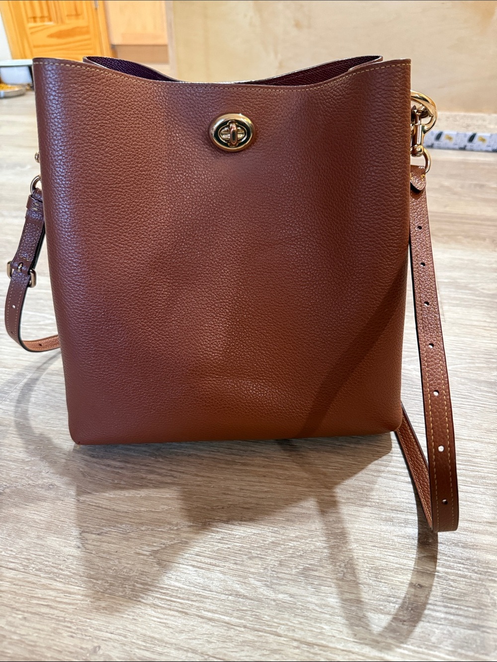 Coach Charlie Pebbled Leather Bucket Bag - Brown